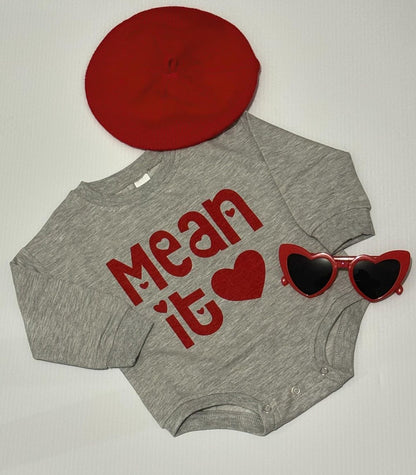 Valentine Mean It Onesie