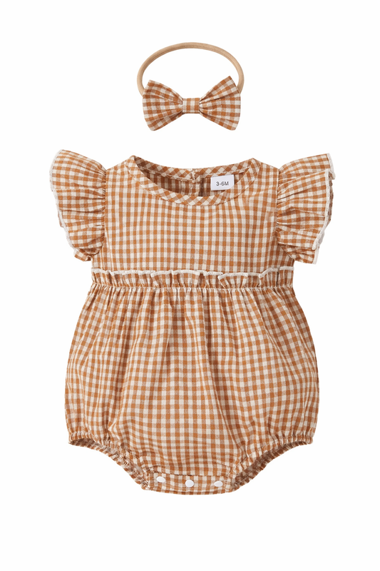 Nude Gingham Romper (SALE)